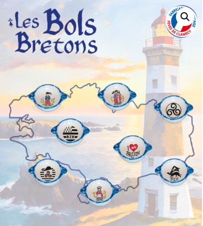 Feves Bols Bretons : la collection de 8 fèves aux décors soignés représentant la Bretagne